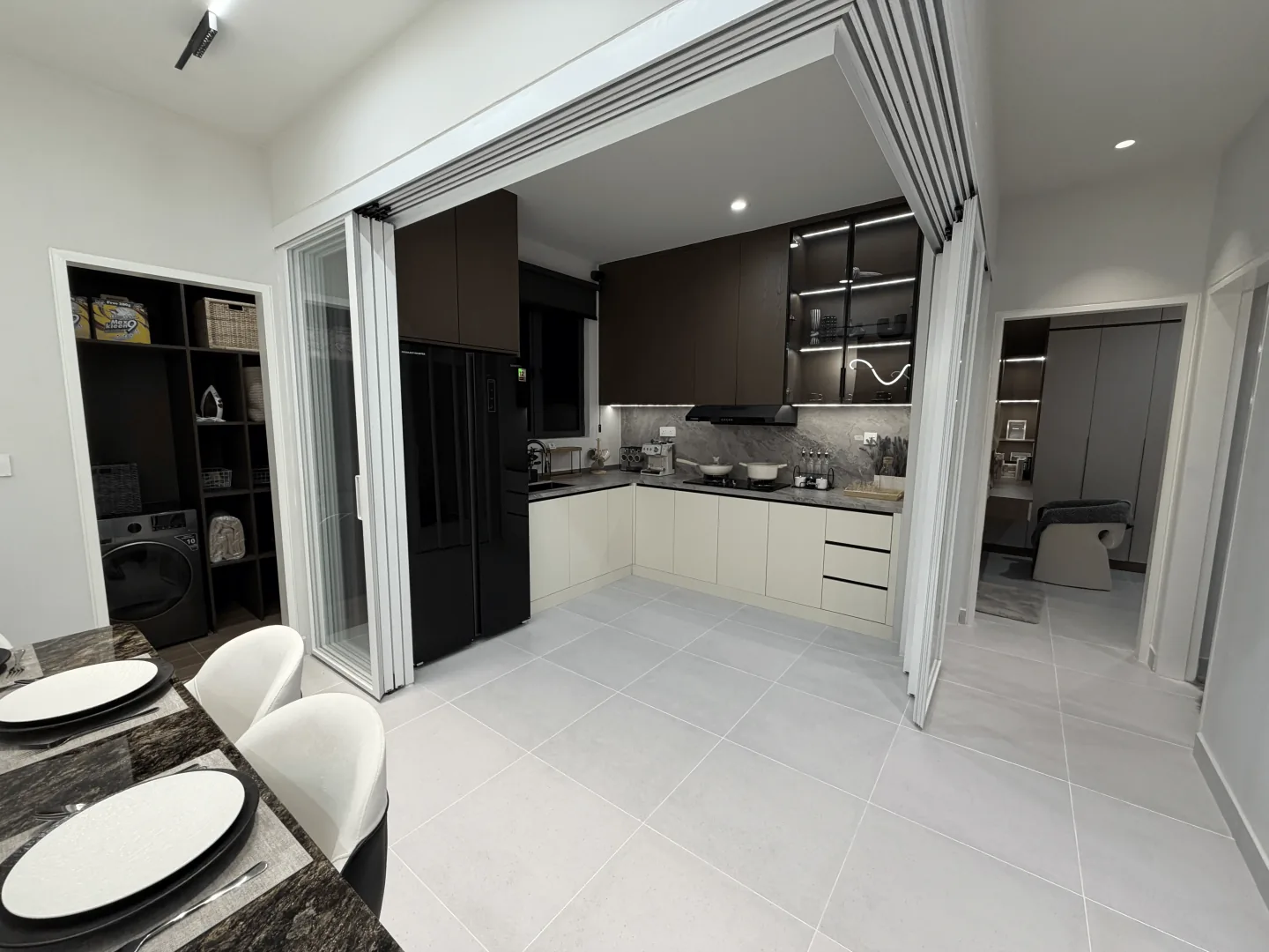 Showroom dining and living area